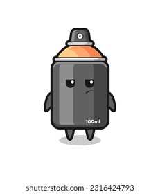 cute spray paint character with suspicious expression , cute style design for t shirt, sticker, logo element