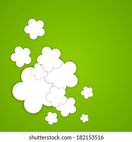 Cute Spring Background with Paper Flowers