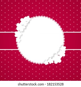 Cute Spring Background with Paper Flowers