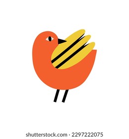 cute spring bird. vector illustration in trendy flat style.