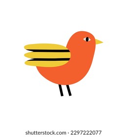 cute spring bird. vector illustration in trendy flat style.