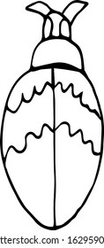 Cute spring bug. Vector illustration in Doodle style. Isolated object on a white background. Design element for children's books-paints, textiles, posters
