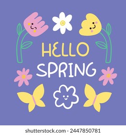 Cute spring card with flowers