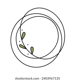 Cute Spring and Easter Frame. Round Summer Border. Vector Hand Drawn Doodle Background.