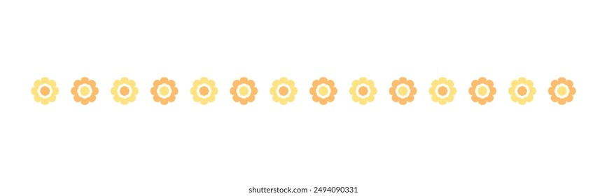 Cute Spring Floral Divider Borders. Springtime and Easter flower separators design elements.