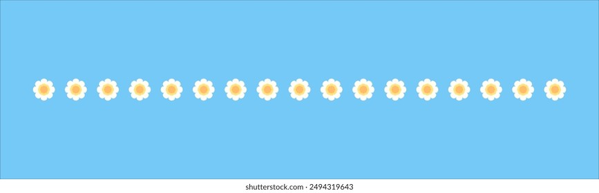 Cute Spring Floral Divider Borders. Springtime and Easter flower separators design elements.
