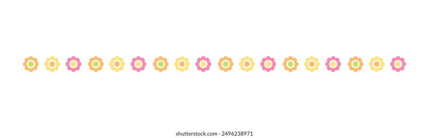 Lindo divisor floral de primavera. Elementos de diseño de separadores de flores de primavera y Pascua.