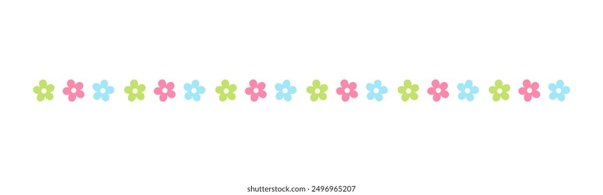 Cute Spring Floral Divider Borders. Springtime and Easter flower separators design elements.