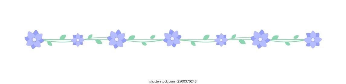 Cute Spring Floral Divider Borders. Springtime and Easter flower separators design elements.