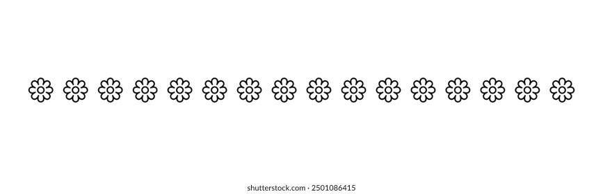 Cute Spring Floral Divider Borders Doodle Line Art. Springtime and Easter flower separators design elements.