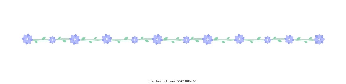 Cute Spring Floral Divider Borders. Springtime and Easter flower separators design elements.