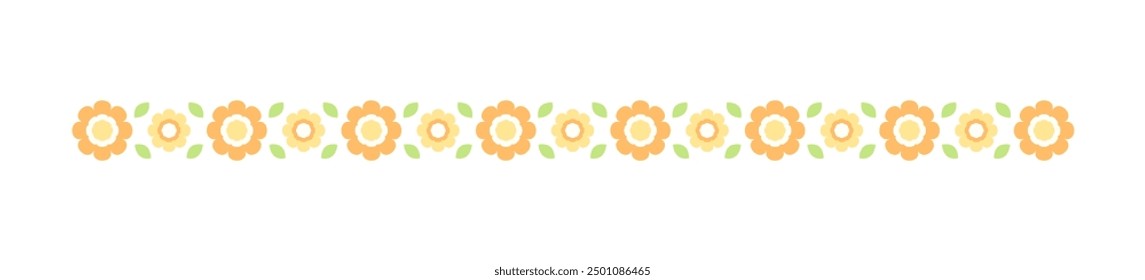 Cute Spring Floral Divider Borders. Springtime and Easter flower separators design elements.