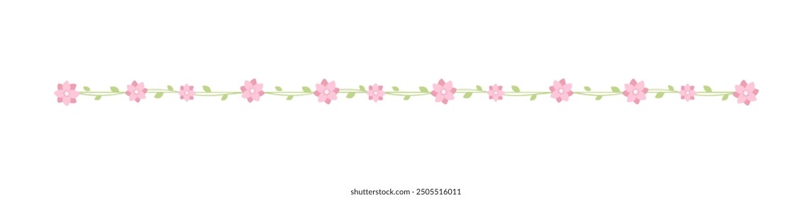 Lindo divisor floral de primavera. Elementos de diseño de separadores de flores de primavera y Pascua.