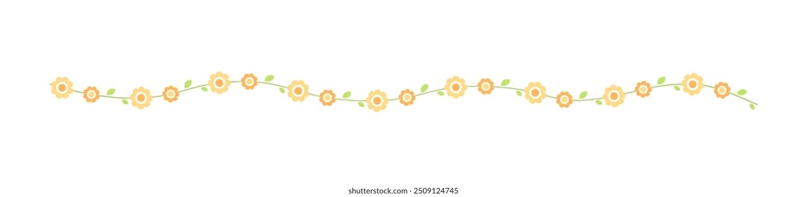 Cute Spring Floral Divider Borders. Springtime and Easter flower separators design elements.