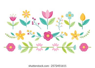 Cute Spring Floral Dividers and Borders Set – Perfect for Springtime Designs