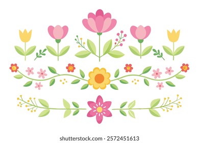 Cute Spring Floral Dividers and Borders Set – Perfect for Springtime Designs