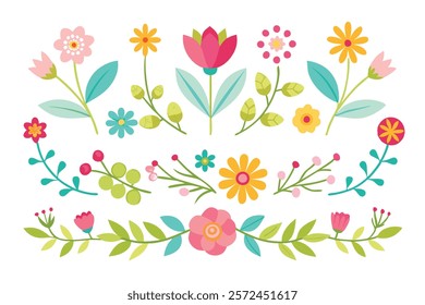 Cute Spring Floral Dividers and Borders Set – Perfect for Springtime Designs