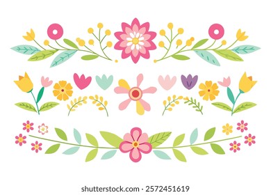 Cute Spring Floral Dividers and Borders Set – Perfect for Springtime Designs