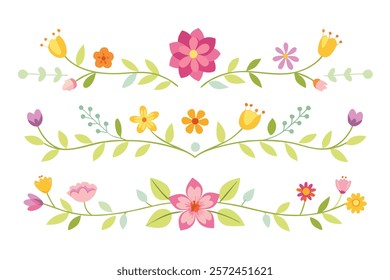 Cute Spring Floral Dividers and Borders Set – Perfect for Springtime Designs