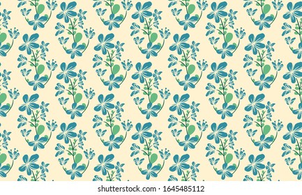 Cute spring floral pattern background, with seamless leaf and floral concept.