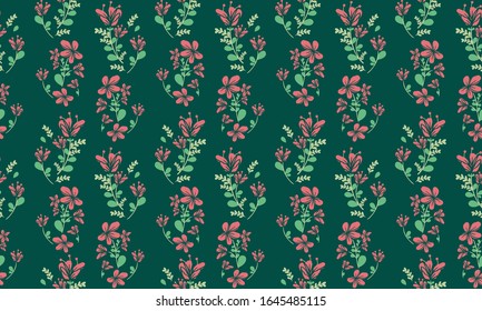 Cute spring floral pattern background, with seamless leaf and floral concept.