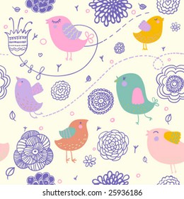 Cute spring floral pattern for nice backgrounds in vector