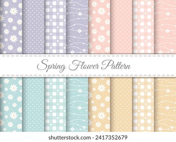 Cute Spring Flower Seamless Pattern Set on Pastel Colors. Ditsy print. Floral seamless background. Cute pastel texture for invitation, fashion prints, card, birth party, scrapbook and many more