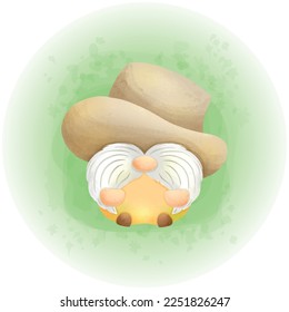 Cute Spring Gnomes in Watercolor Style Hand Drawing Graphics 03