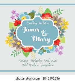 cute spring invitation with flower