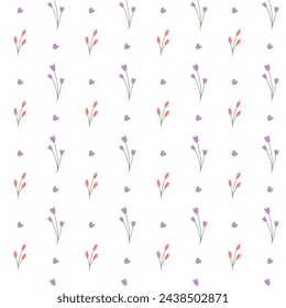 Cute spring seamless vector pattern with flowers