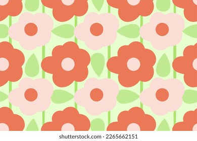 cute spring or summer flowers seamless vector pattern for fashion, interior, web, design and decoration