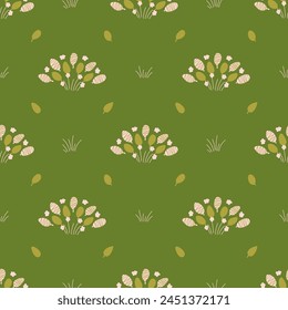 Lindas flores de primavera y verano. Patrón sin costura para la tela, tela, impresión de papel. Ilustración vectorial en estilo moderno.