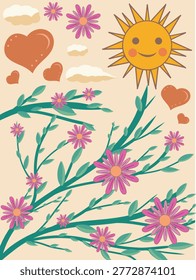 Cute Spring and Summer Nature Elements Collection