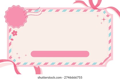 Cute Spring Ticket Template with Transparent Background