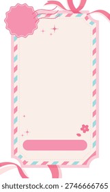 Cute Spring Ticket Template with Transparent Background