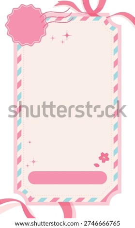 Cute Spring Ticket Template with Transparent Background