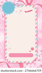 Cute Spring Ticket-Style Template Background