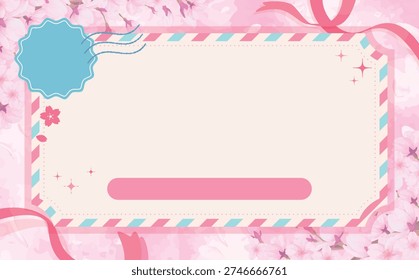 Cute Spring Ticket-Style Template Background
