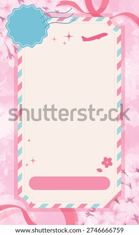 Cute Spring Ticket-Style Template Background