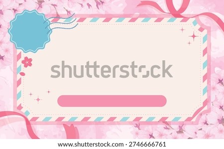 Cute Spring Ticket-Style Template Background