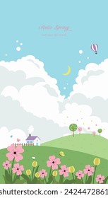 Cute spring vector illustration background