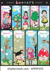 Cute Spring, Vertical banners.
