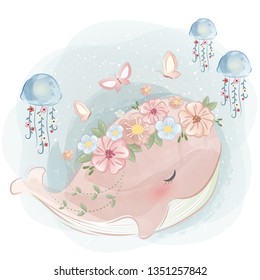 Cute Spring Whale