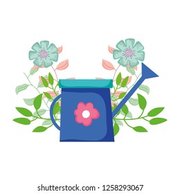 cute sprinkler of garden with floral decoration