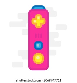 Cute Square Dark Pink One Hand Joystick Gamepad Flat Design Cartoon for Shirt, Poster, Gift Card, Cover or Logo