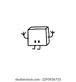 cute square doodle illustration vector