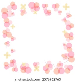 Cute square frame with spring floral pattern
