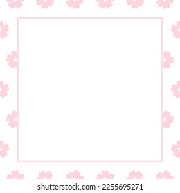 Cute Square Sakura Cherry Blossom Frame
