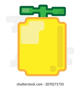 Cute Square Shining Fresh Yellow Lemon Flat Design Cartoon for Shirt, Poster, Gift Card, Cover or Logo