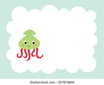 cute squid card